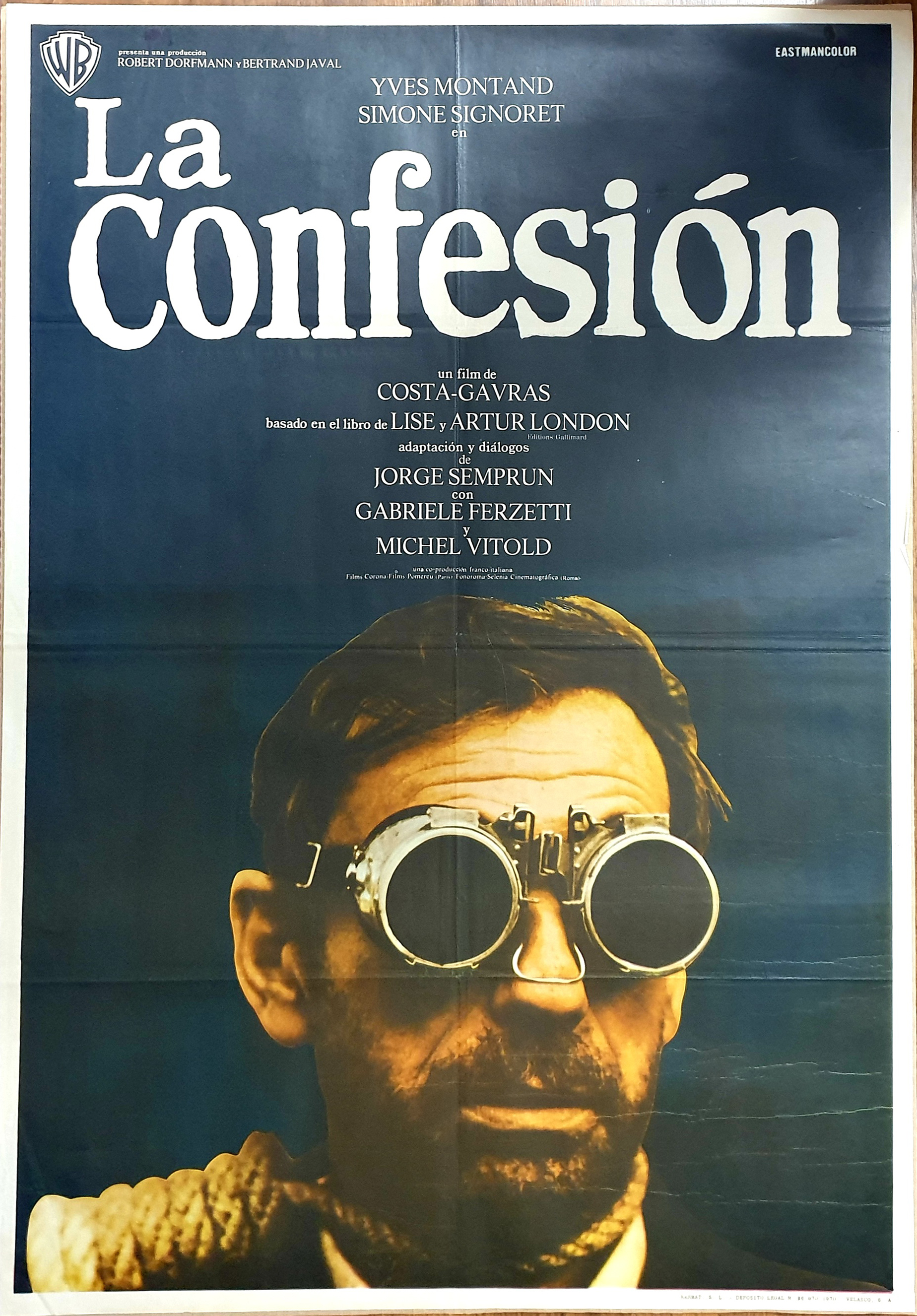 La Confesión. Cartel (100x70) Original de W. B. 1970