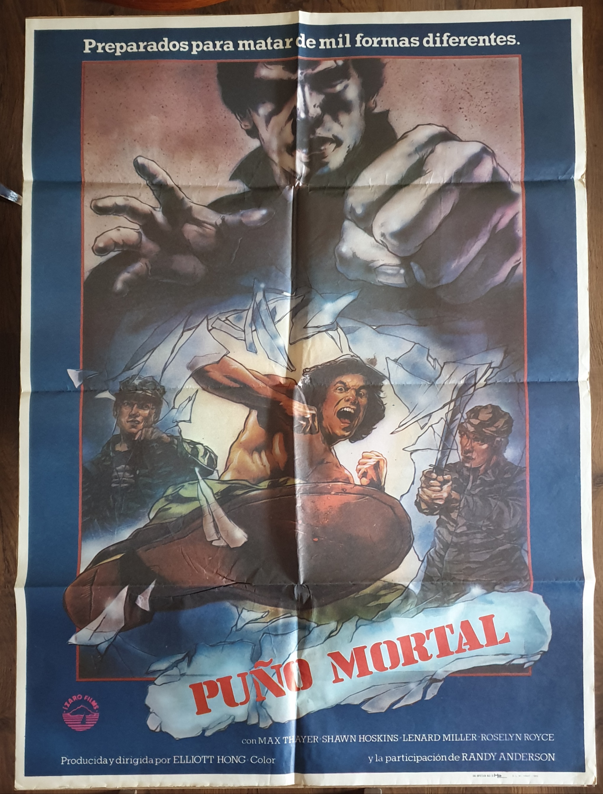 Puño Mortal. Cartel (100x70) Original de Izaro Films, 1982