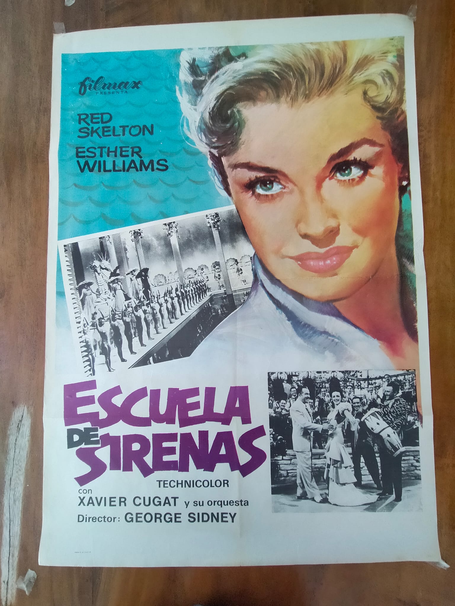 Escuela de Sirenas. Cartel (100x70) de la Reposición de la película en 1976