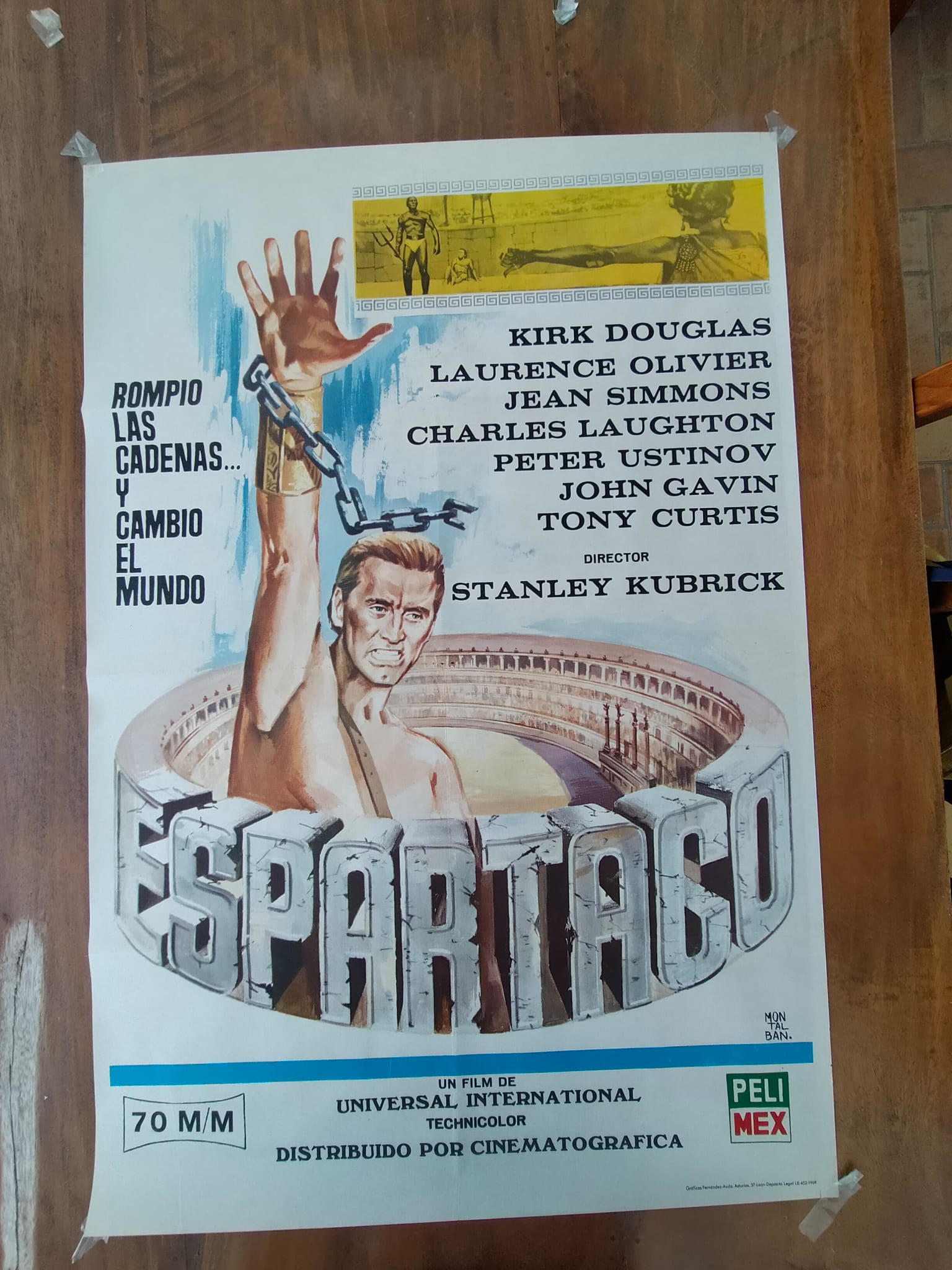Espartaco. Cartel (100x70) de Peli Mex. Año 1969