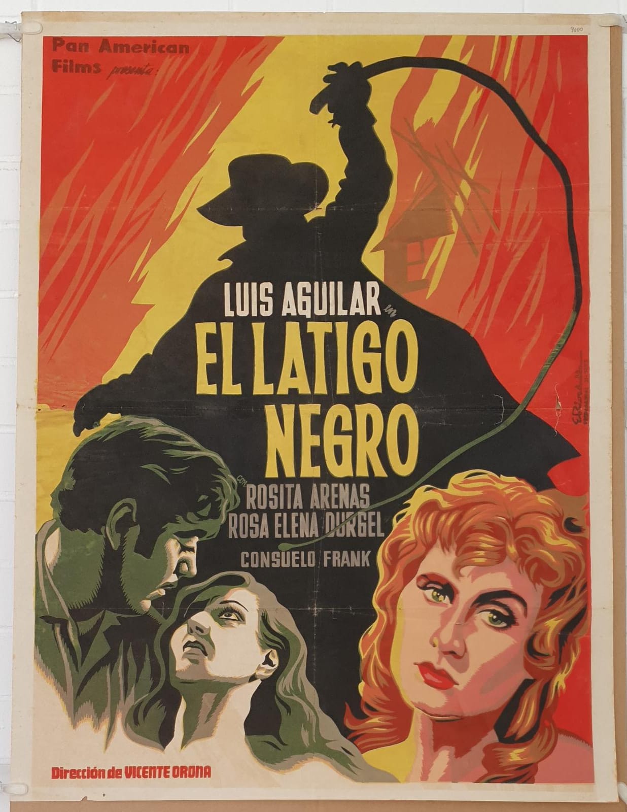 El Látigo Negro. Luis Aguilar (1957). Cartel (100x70)