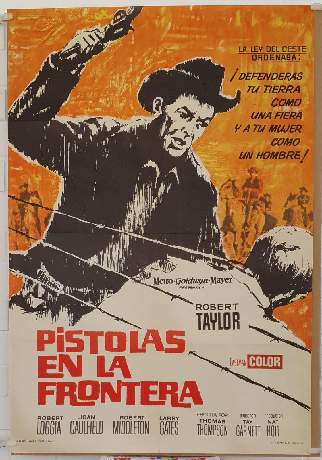 Pistolas en la Frontera. Cartel (100x70) de Estreno, 1963