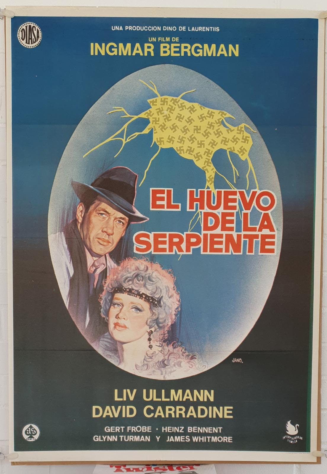 El Huevo de la Serpiente. Ingmar Bergman. Cartel (100x70) de Estreno, 1978