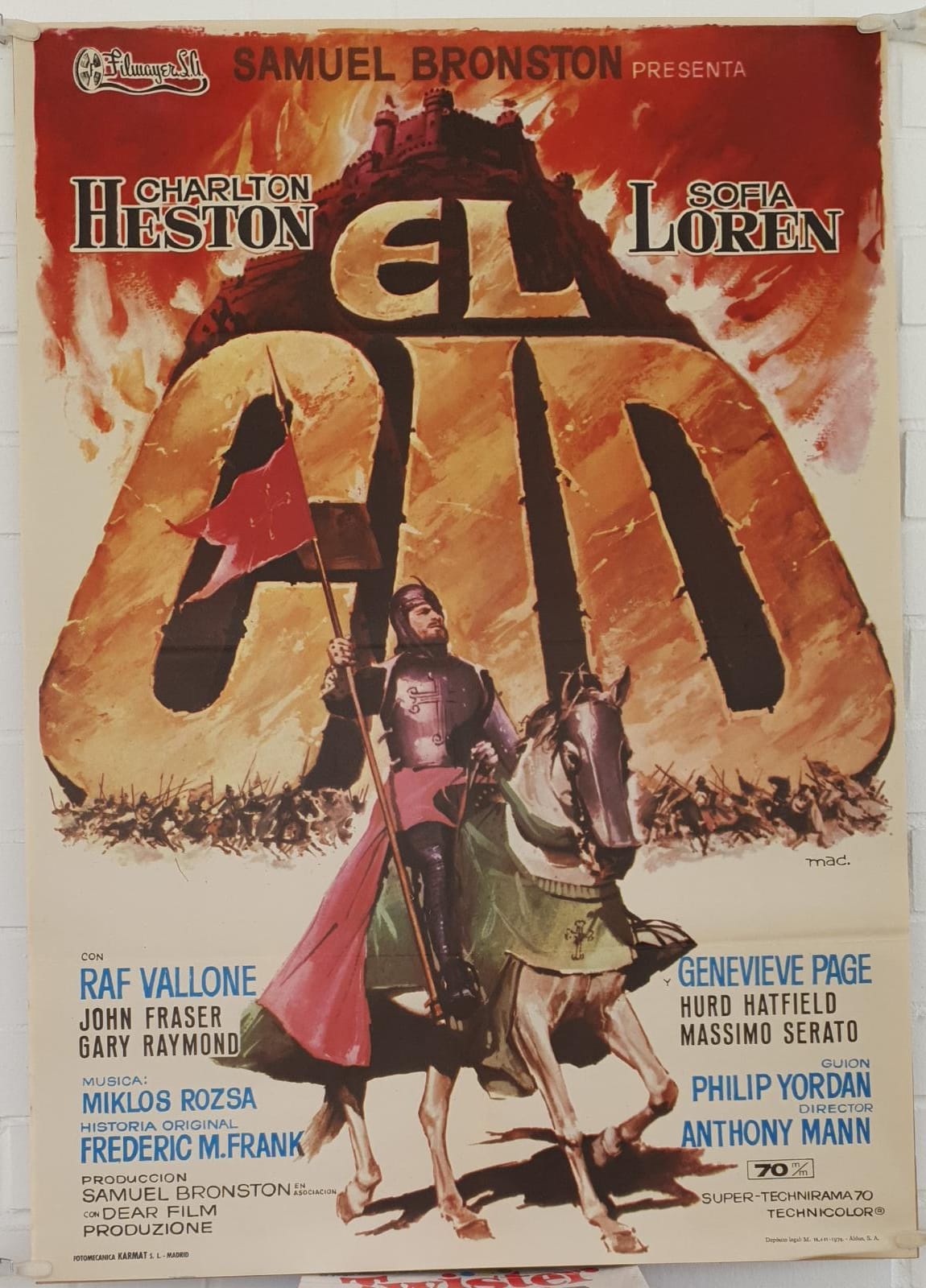 El Cid. Cartel (100x70) Reposición del Año 1974