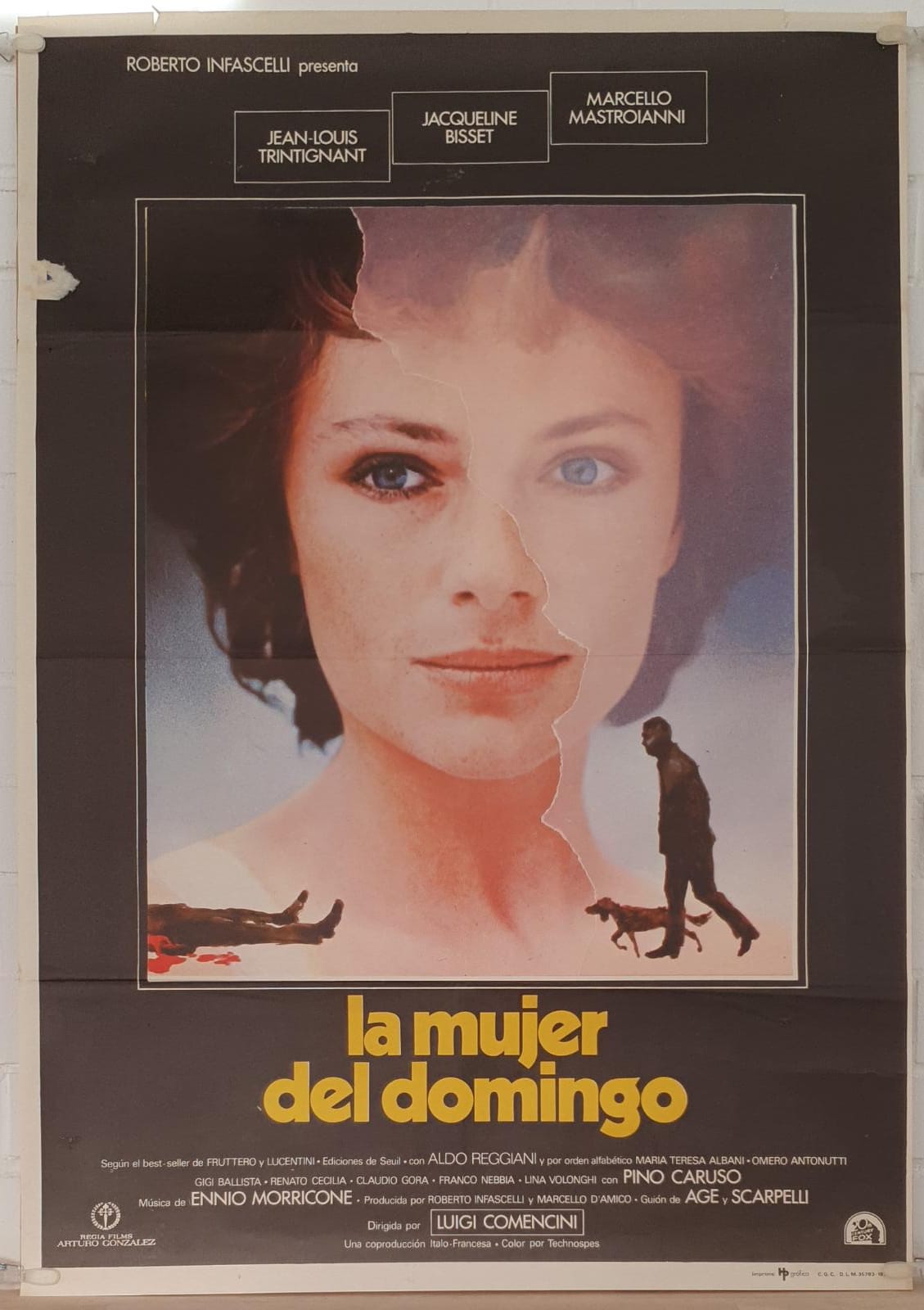 La mujer del Domingo. Cartel (100x70) de Estreno, 1976