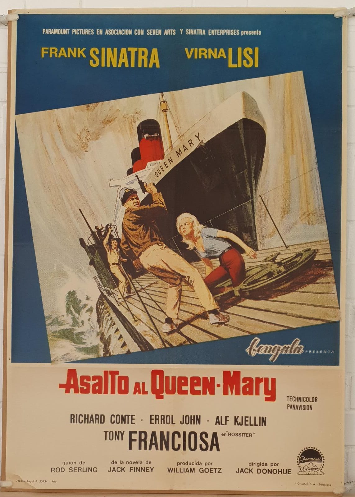 Asalto al Queen Mary. Cartel (100x70) de Estreno, 1966