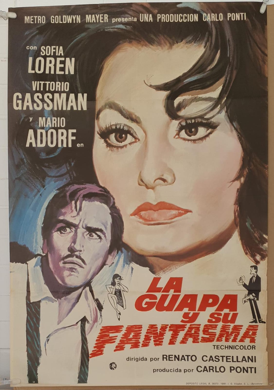 La Guapa y su fantasma. Cartel (100x70) de Estreno, 1968