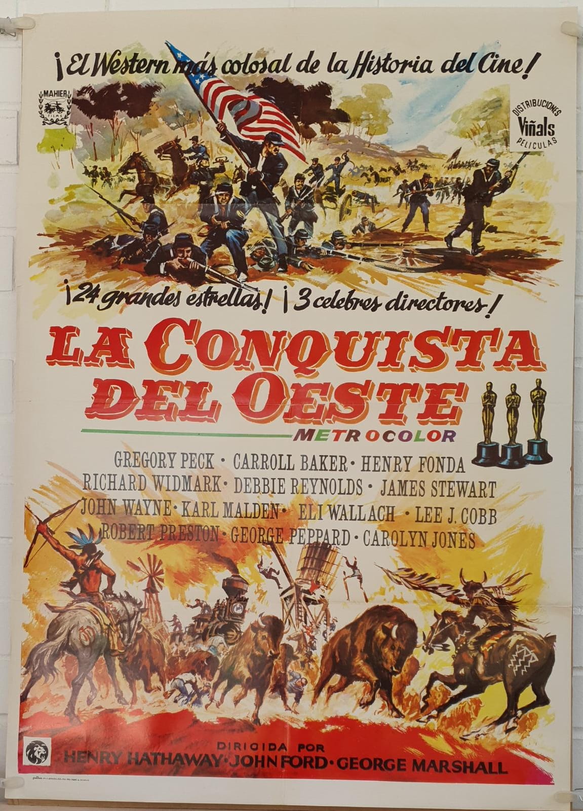 La Conquista del Oeste. Cartel (100x70) Año 1975