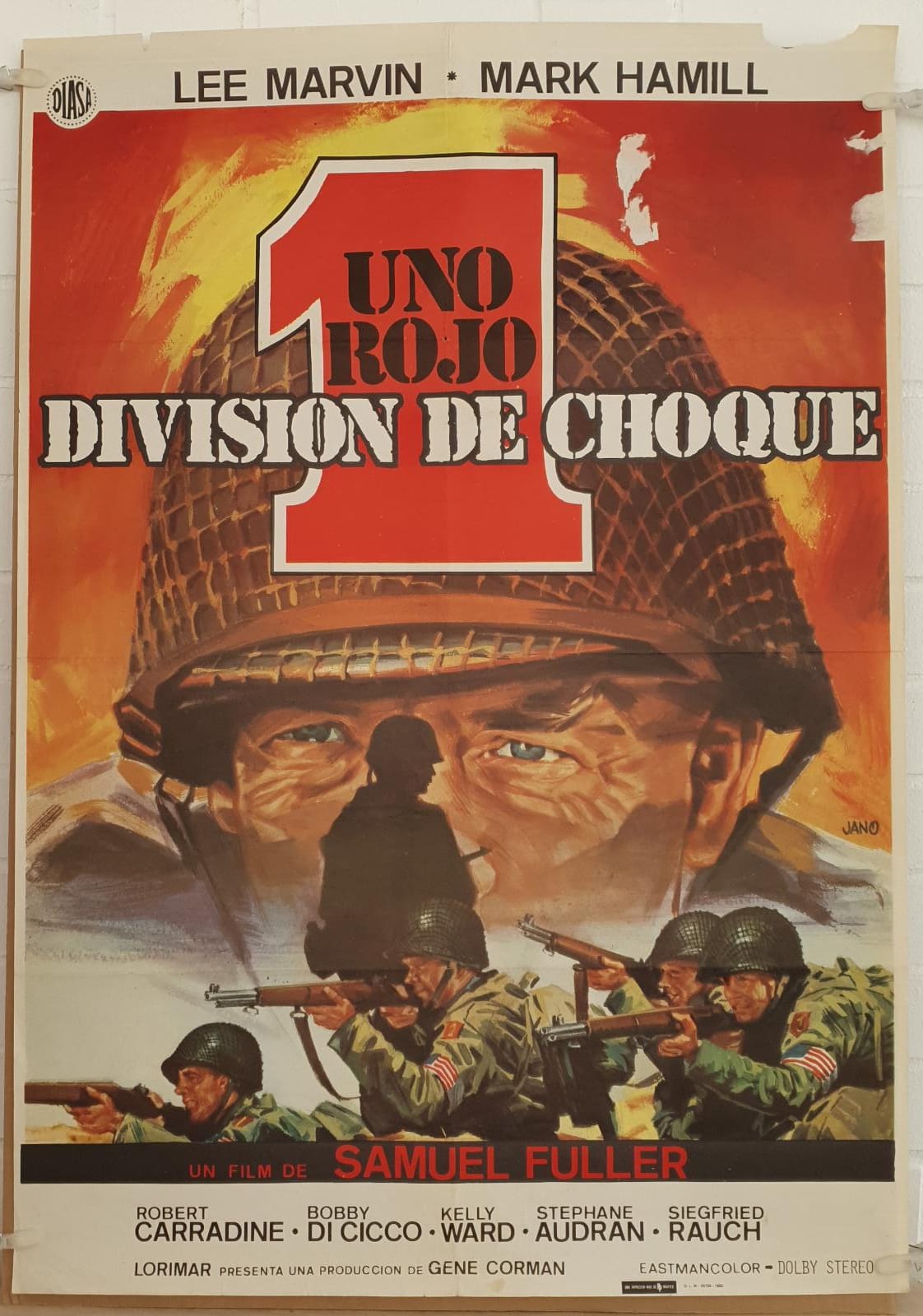 Uno Rojo. División de Choque. Cartel (100x70) Año 1980