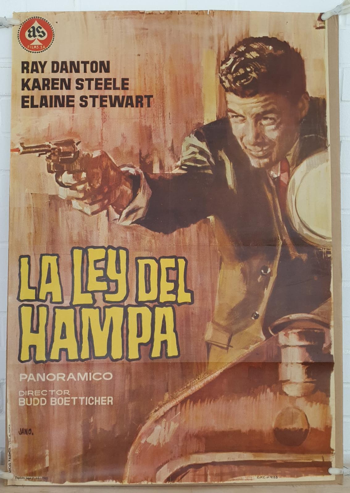 La Ley del Hampa. Cartel (100x70) de Estreno, 1965