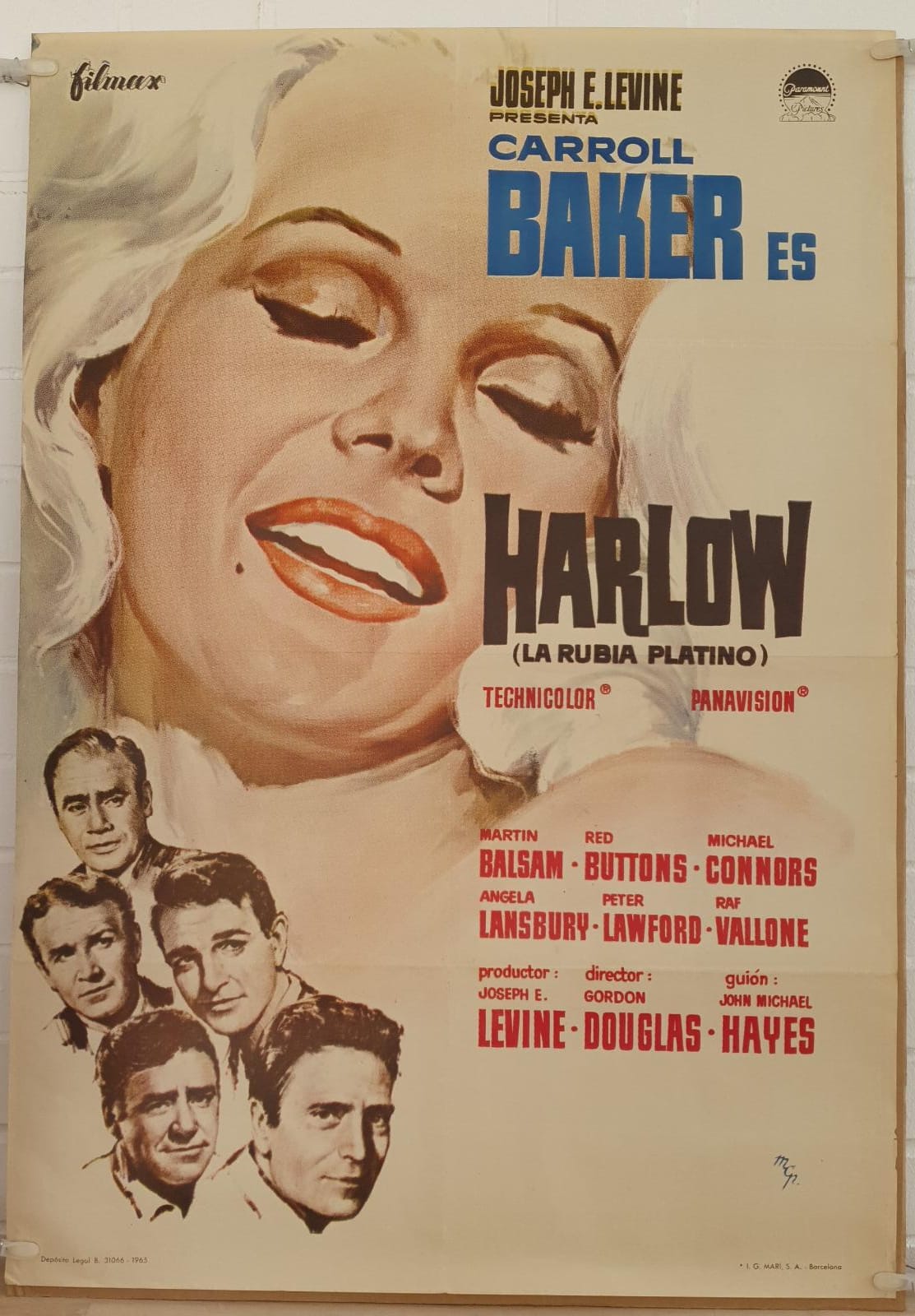 Harlow. Cartel (100x70) de Estreno, 1965