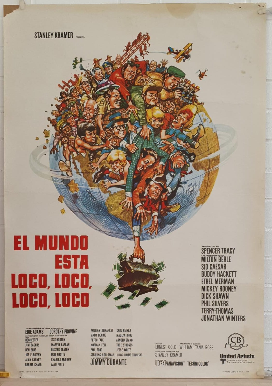 El Mundo está loco, loco, loco. Cartel (100x70) de Reposición en 1974