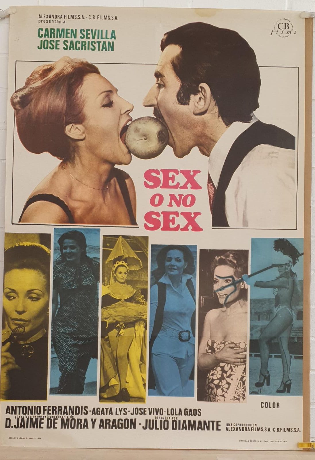 Sex o no sex. Cartel (100x70) de Estreno, 1974