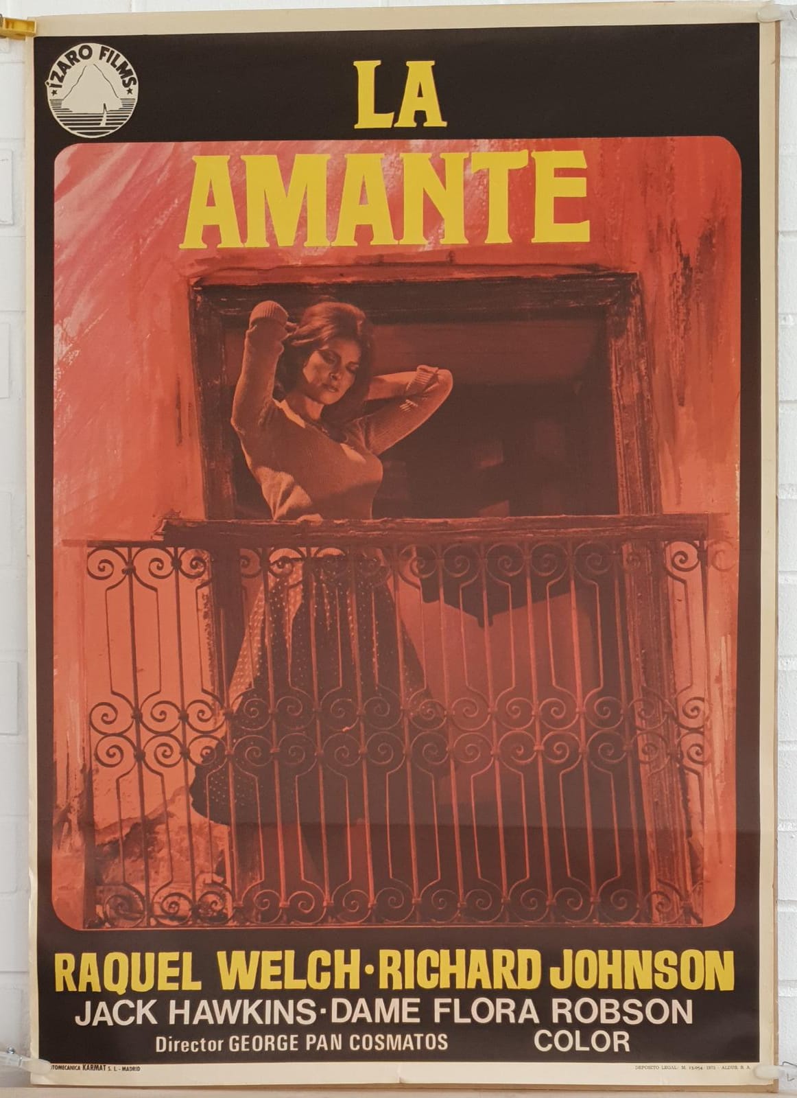 La Amante. Cartel (100x70) de Estreno, 1973
