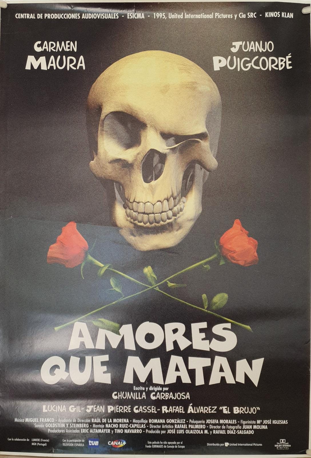 Amores que matan. Cartel (100x70) de Estreno, 1995