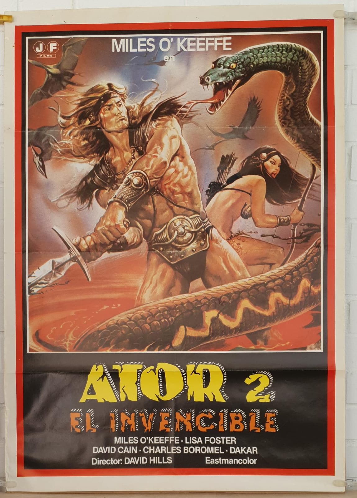 Ator 2 El Invencible. Cartel (100x70) de Estreno, 1983