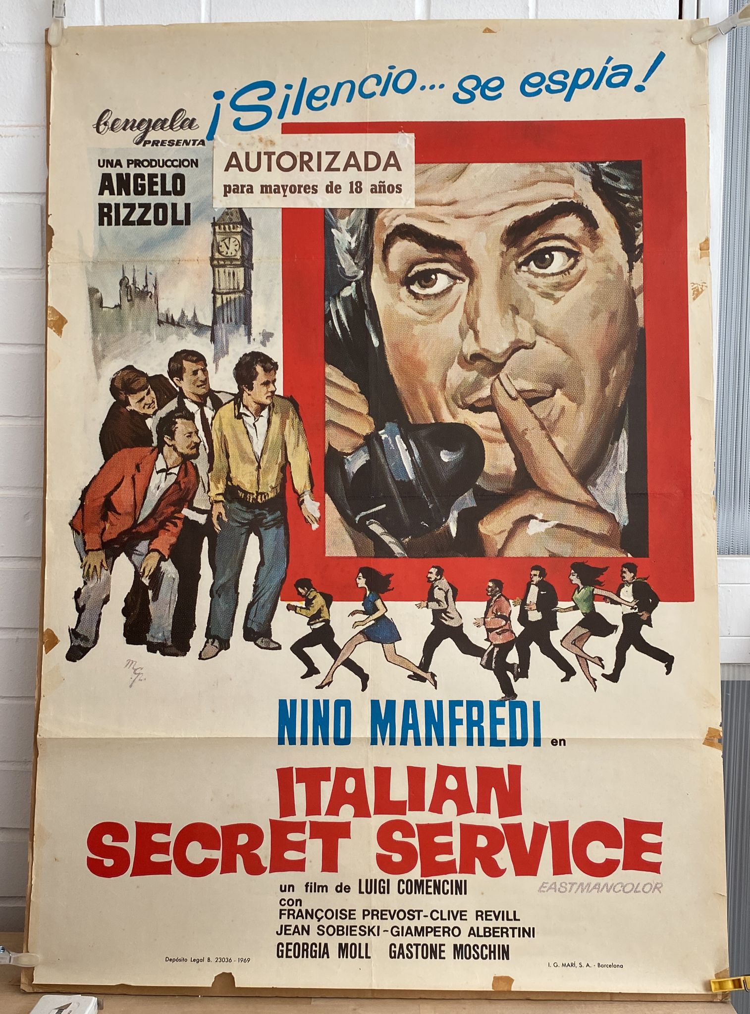 Italian Secret Service. Cartel (100x70) de Estreno, 1969