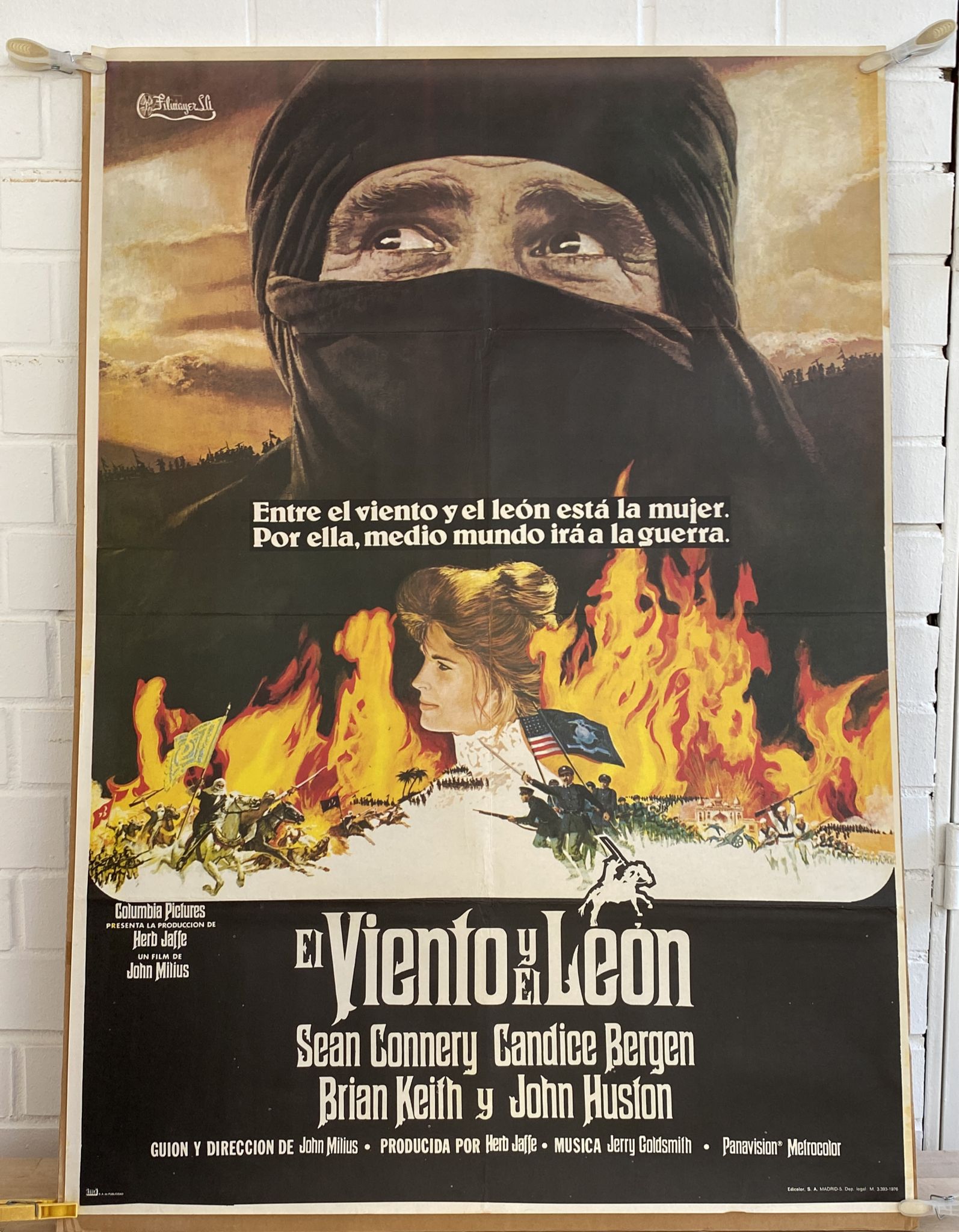 El Viento y el León. Cartel (100x70) de Estreno, 1976