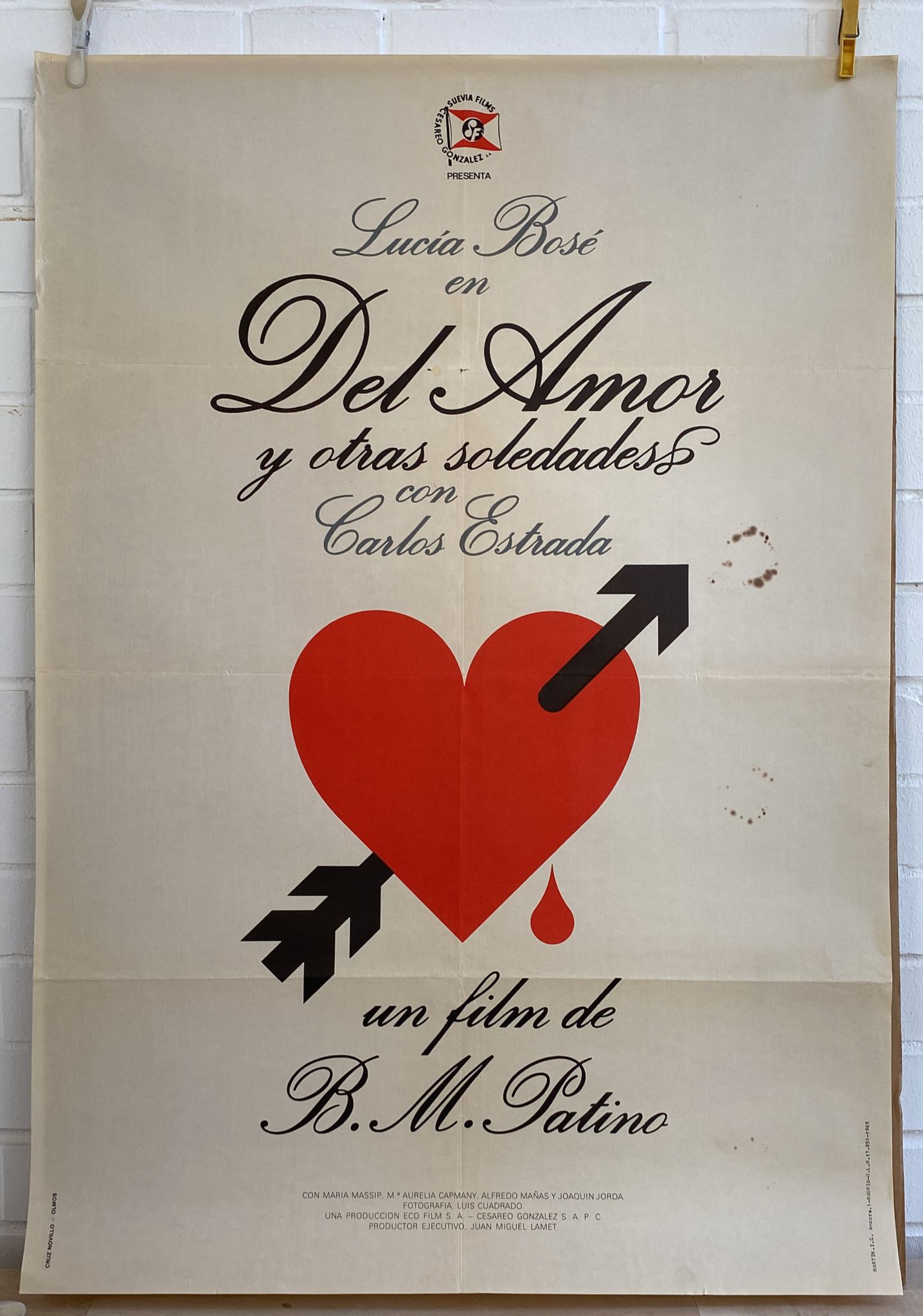 Del Amor y otras soledades. Cartel (100x70) de Estreno, 1969