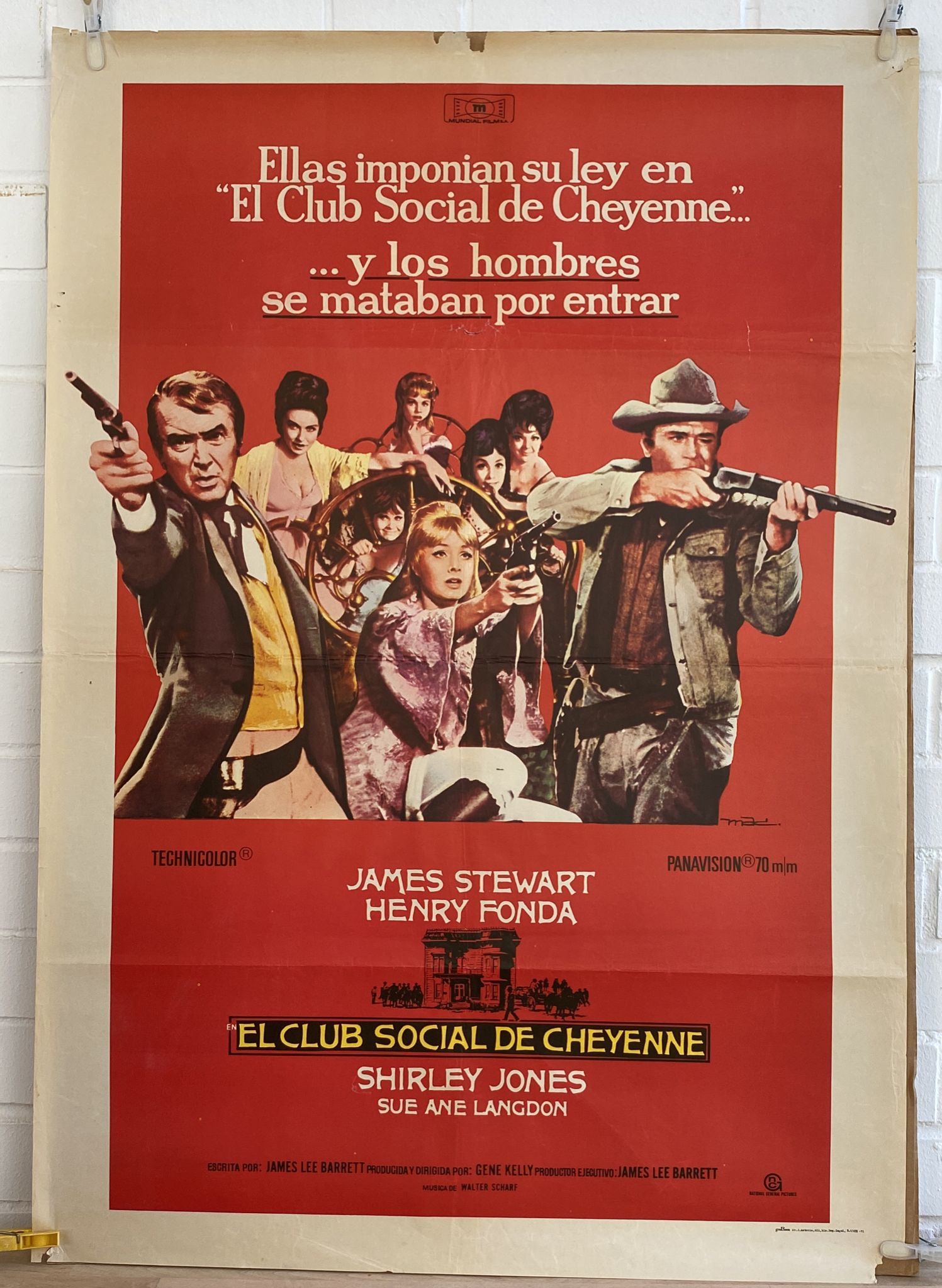 El Club Social de Cheyenne. Cartel (100x70) de Estreno, 1971