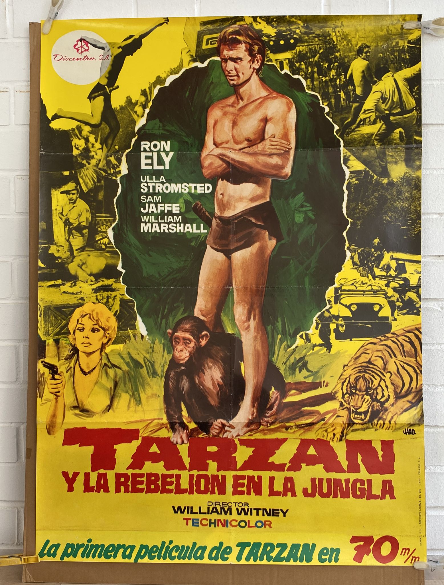 Tarzán y la REbelión en la Jungla. Cartel (100x70) de Estreno, 1970