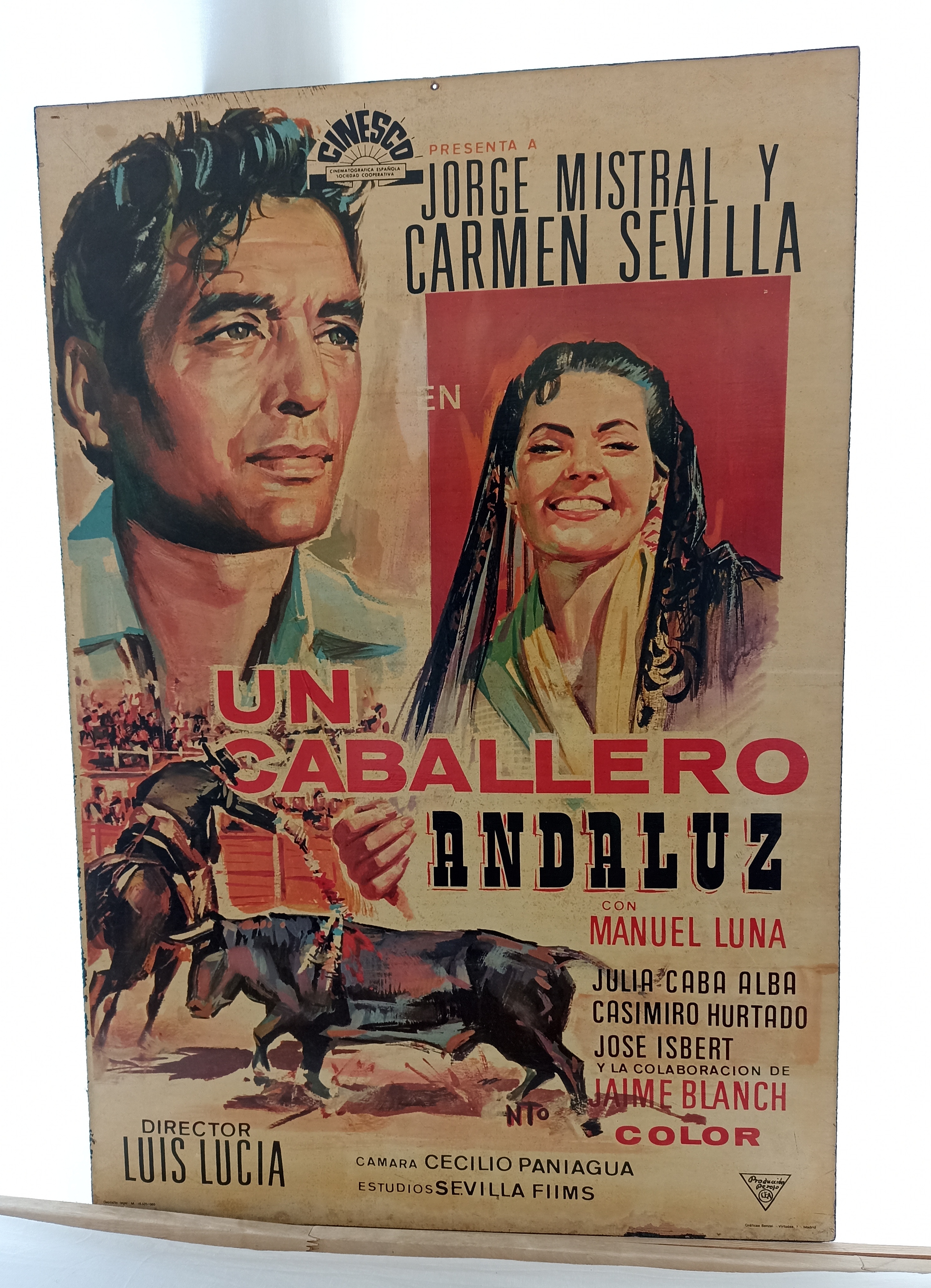 Un caballero Andaluz. Cartel (98x68) pegado sobre tabla. Año 1969