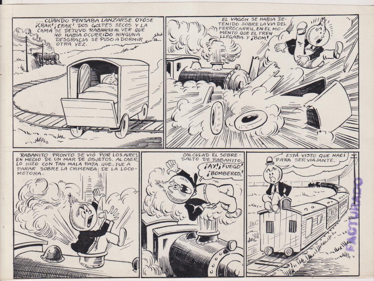 Rabanito y Cebollita. El Rajah. Dibujos Originales. (16,5x22) 9 páginas + color. Noviembre 1942