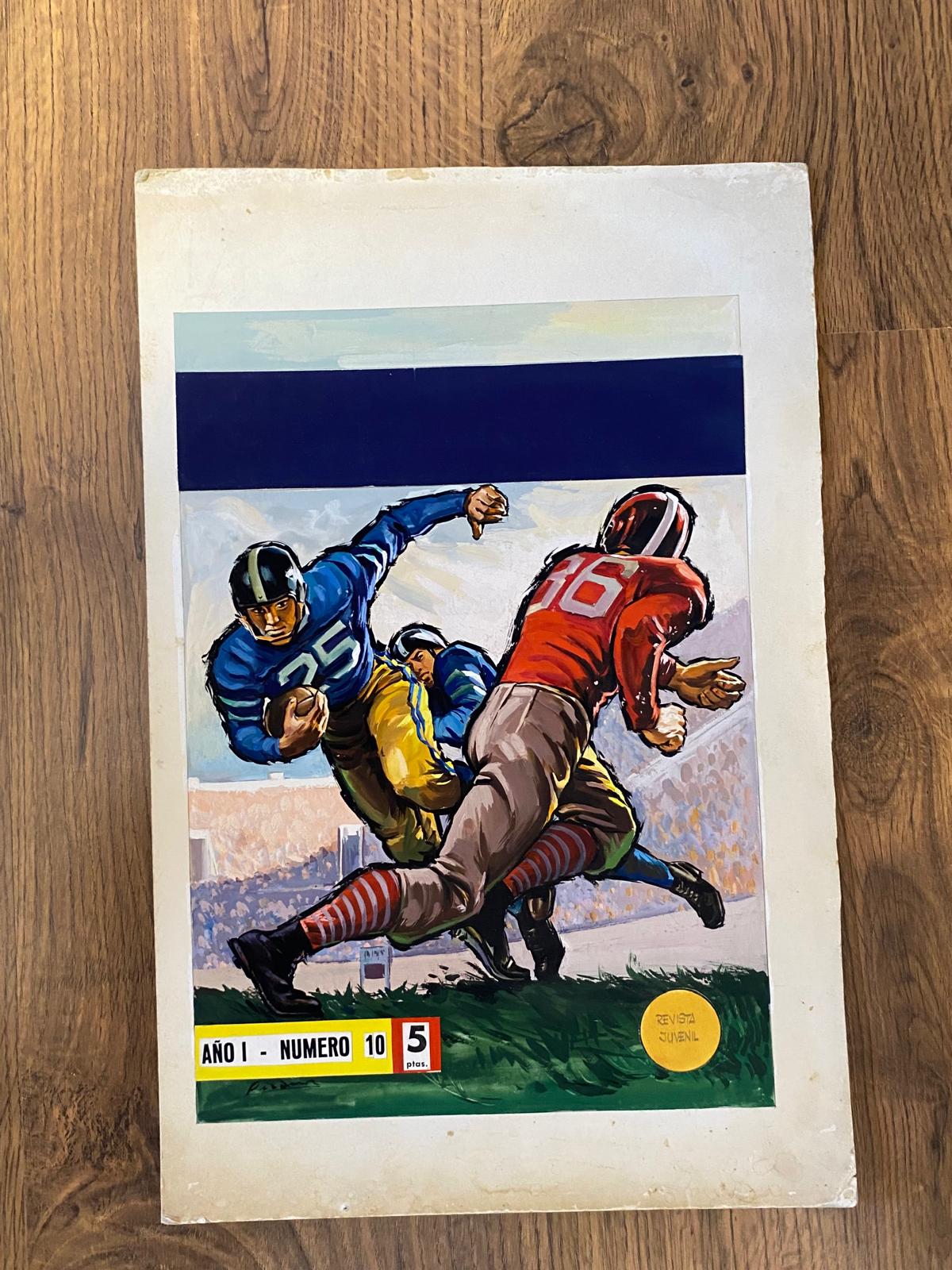 Plancha, Cartón 38x25. Dibujos originales. Portada Revista Juvenil. Año I Número 10. Firmado