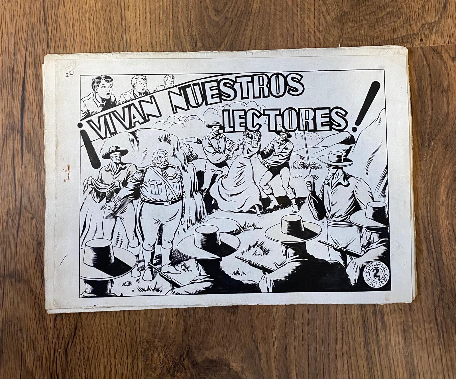 El Jinete Fantasma nº 122. Dibujos originales de Ambrós. 11 Hojas Planchas+ color. Muy Raro Completo