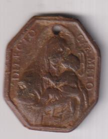 Dilecto Carmelo. Medalla (AE 40 mms.) R/ Santa Teresa. Siglo XVII-XVIII