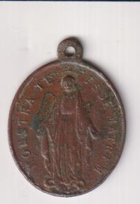 Mostra te esse matrem. Medalla (AE 33 mms.) R/ Congregación de Niños de María. Siglo XIX