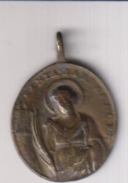 San Jerónimo. Medalla (AE 30 mms.) R/ Santa Bárbara. Siglo XVII-XVIII