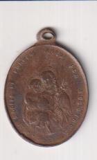 Angel de la Guarda. Medalla (AE 26 mms.) S. José Modelo de Pureza. Siglo XIX