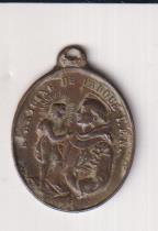 San Antonio de Padua Medalla Francesa (AE 23 mms.) R/ SAn Francisco de Asis. Siglo XIX