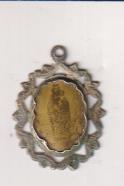 Virgen (?) Medalla Troquelada en plata, punzón en Reverso . Estampita. Siglo XIX-XX.