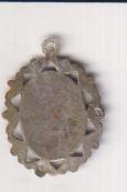 Virgen (?) Medalla Troquelada en plata, punzón en Reverso . Estampita. Siglo XIX-XX.