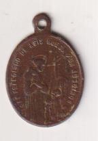 pROTEJED vuestras ovejas. Medalla (AE 23 mms.) R/ S. Francisco de Asís. Siglo XIX