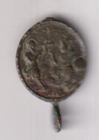 Santísima Trinidad. Medalla de Rosario Servita (AE 20 mms.) R/ Ley. Latina. Siglo XVIII.