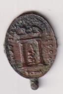 Año Santo, Anni 1600. En Exergo: Roma. Medalla (AE 24 mms.) R/ María y José y Paloma