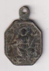 Santa Bárbara. Medalla (AE 27 mms.) R/San Jerónimo. Siglo XVIII