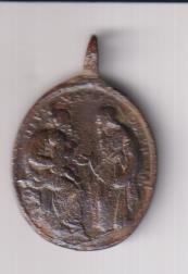 Jesús María y José. Medalla (AE 27 mms.) R/San Juan Bautista. Siglo XVII