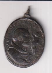 San Antonio de Padua Medalla (AE 28 mms.) R/Virgen con Niño. Siglo XVII
