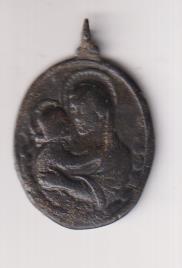 San Antonio de Padua Medalla (AE 28 mms.) R/Virgen con Niño. Siglo XVII