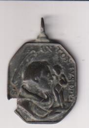 San Antonio de Padua Medalla (AE 30 mms.)R/San Francisco. Siglo XVII-XVIII