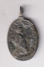 Virgen, Dilecto Carmelo. Medalla (AE 26 mms.) San Francisco de Paula. Siglo XVIII