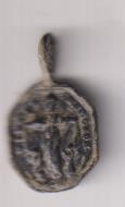 Regina mater Deus. Medalla (AE 17 mms.) R/Santa Bárbara. Siglo XVII-XVIII