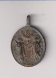 san cosme y san damián. medalla (AE 24 mms.) R/ virgen del carmen. siglo XVII-XVII. rara