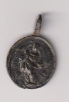 Virgen Inmaculada? medalla (AE 19 mms.) R/ Custodia y ley.  Siglo XVIII