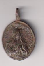 santa brígida (birgitta) medalla (AE 24 ) R/ dos nazarenos (?) arrodillados ante la cruz. Siglo XVII. Rara