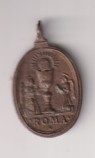 Cáliz entre Ángeles en Exergo ROMA. Medalla (AE 26 mms.) R/Inmaculada. Siglo XVIII